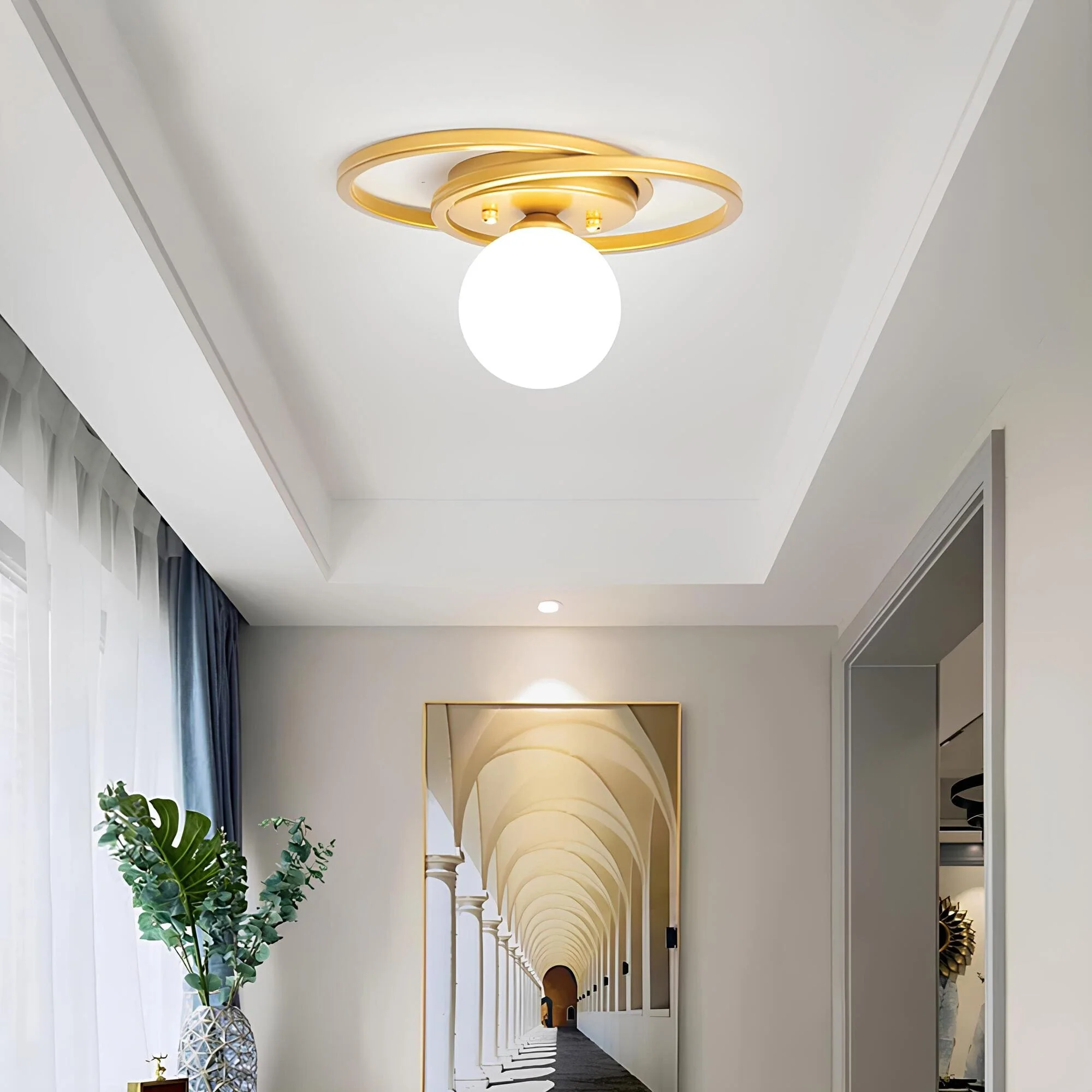 Alura - Gouden LED Plafondlamp met Tijdloos Bolvormig Ontwerp
