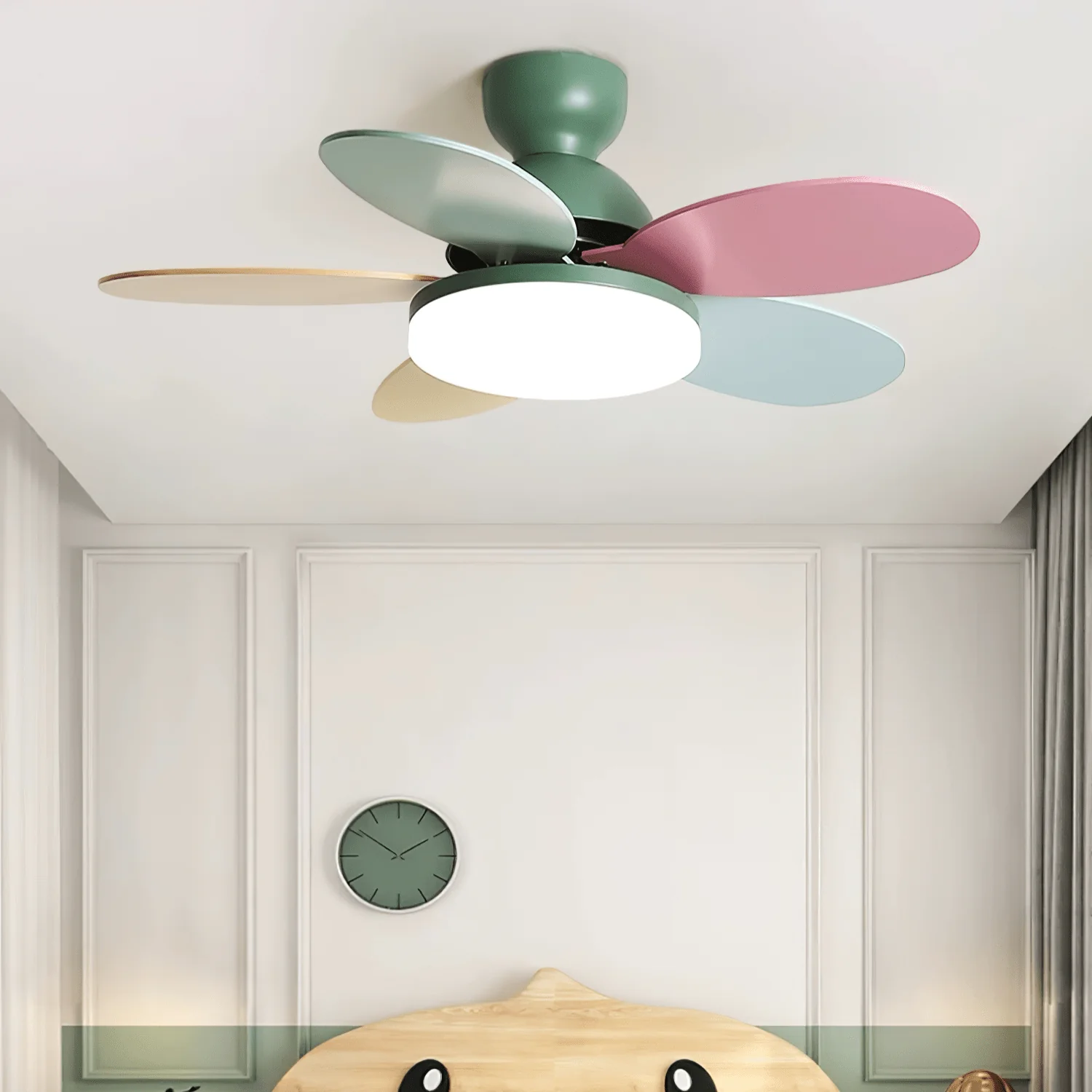 Aurelium – Moderne Plafondventilator Met LED Verlichting En Multicolor Bladen - Image 12