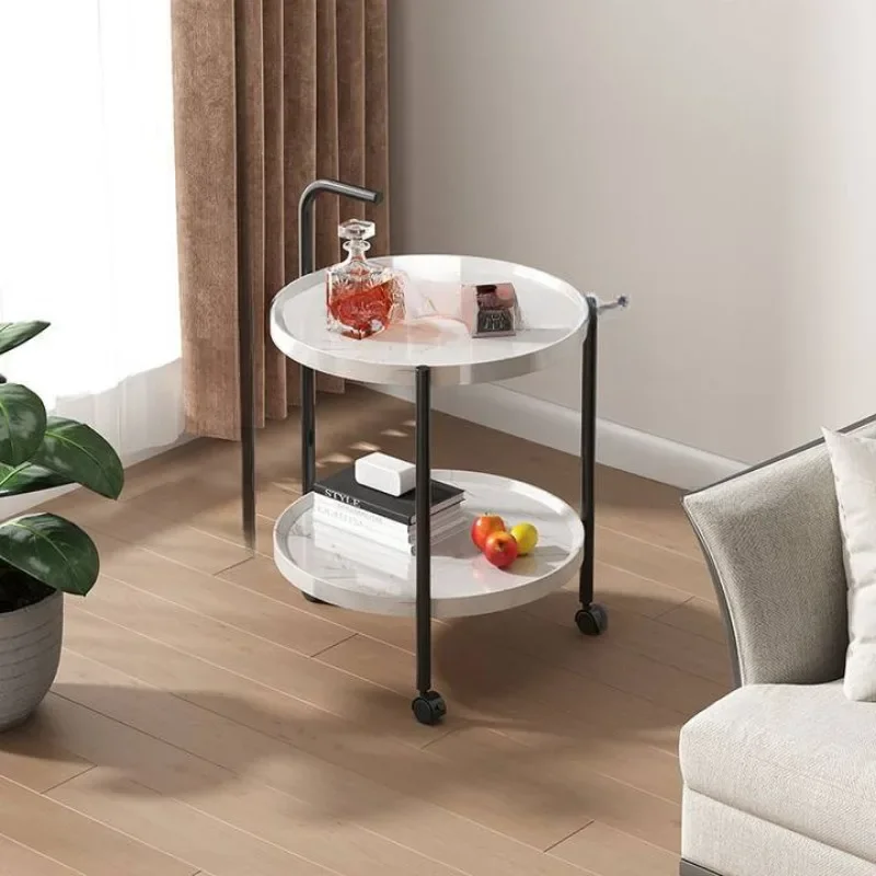 Floravelle - Tweelaags Houten Bijzettafel met Wieltjes - Image 7