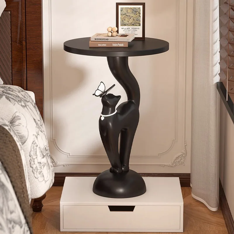 Marovian - Ronde Houten Salontafel Met Lades En Lamp