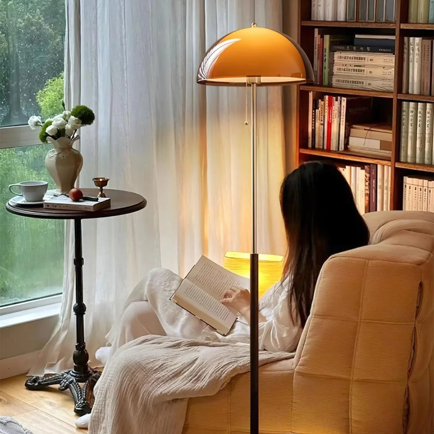 Marzella – Retro Vloerlamp Met Amber Koepel - Image 19