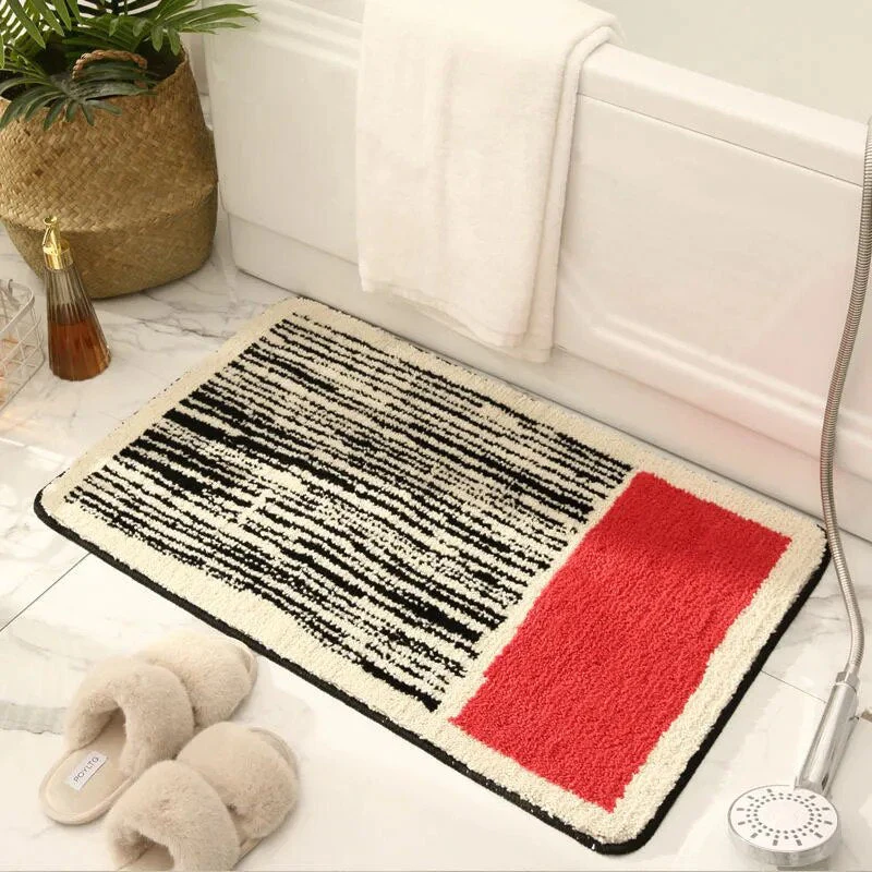 NordicFlow – Luxe Handgemaakte Badmat met Abstract Design voor Stijlvolle Badkamers - Image 8