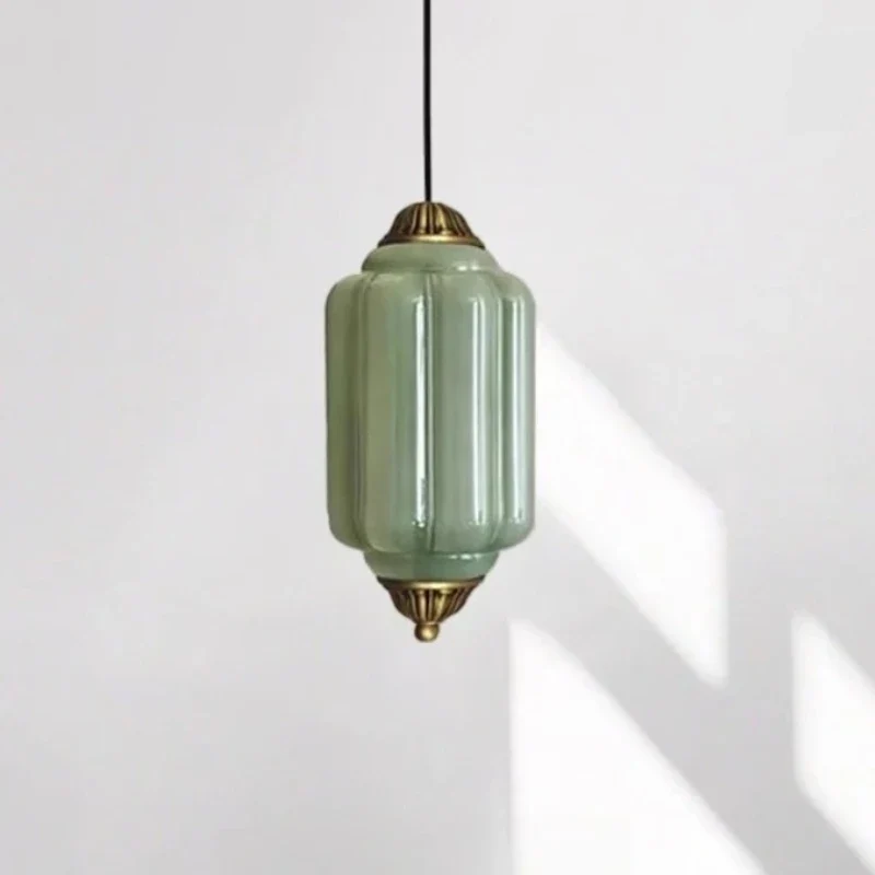 Sorayan - Vintage Melkglas Hanglamp Messing Groen - Image 3