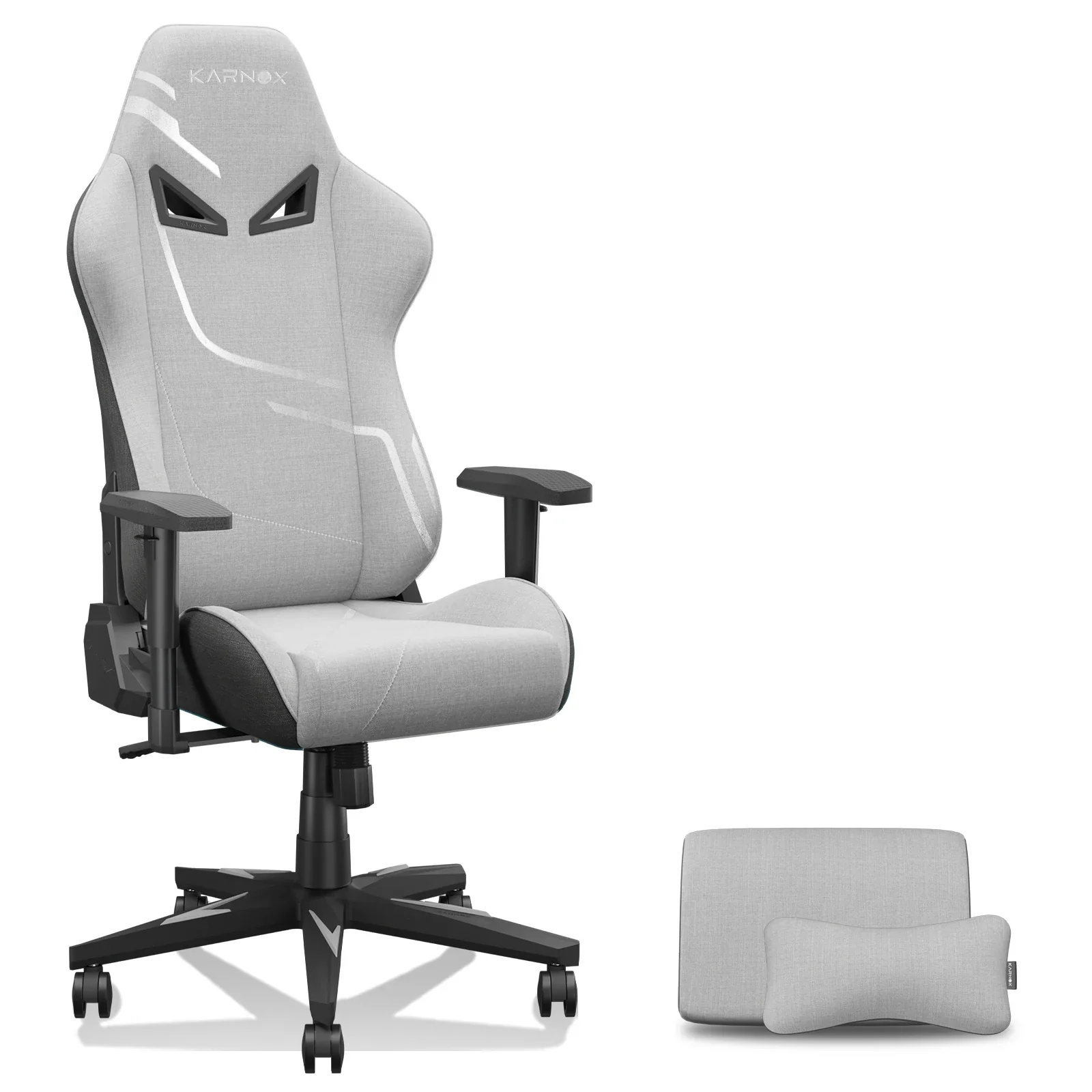 Thalvio - Ergonomische Gamingstoel van Stof met Hoofdsteun en Lendensteun