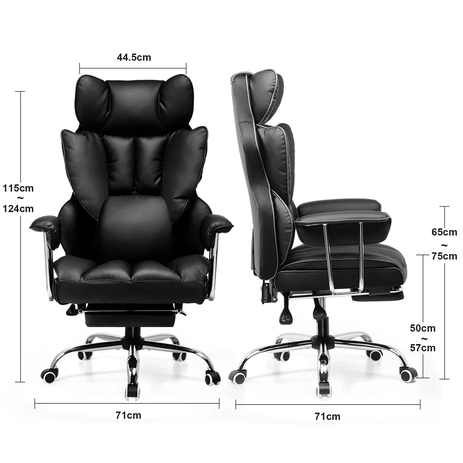 Valona - Ergonomische Stoffen Gamingstoelen met Voetsteun en Verend Zitkussen - Image 6