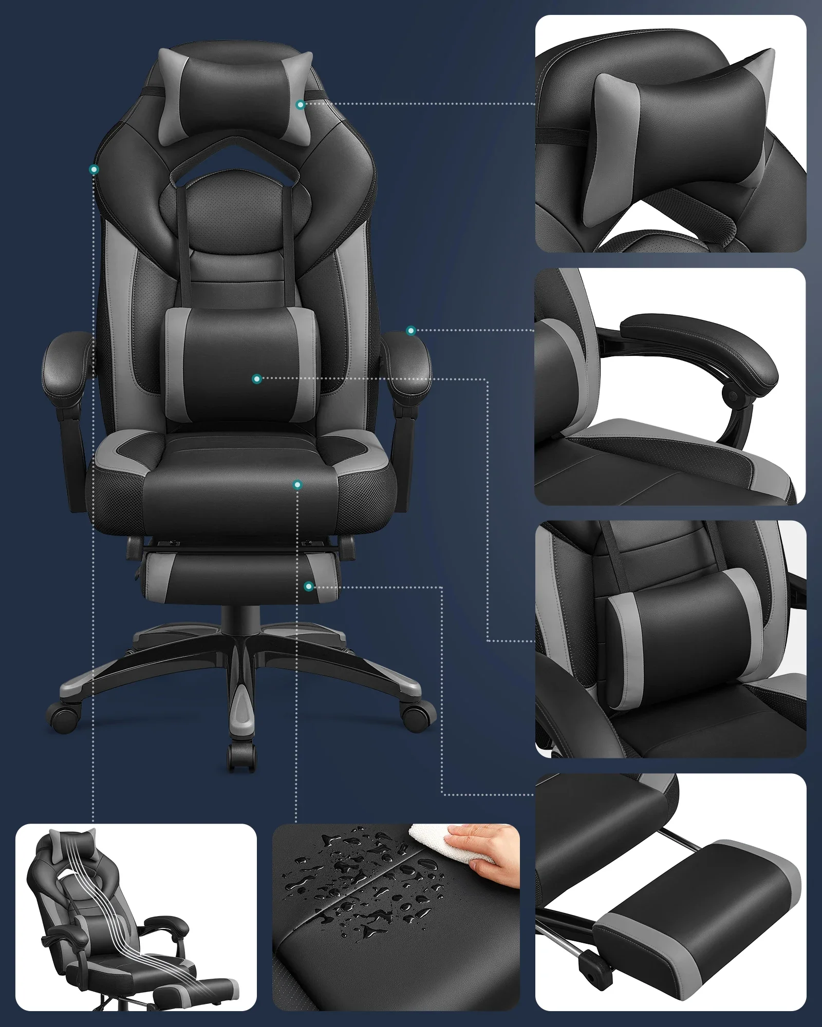 Vyron - Verstelbare Ergonomische Gaming Bureaustoel - Image 6