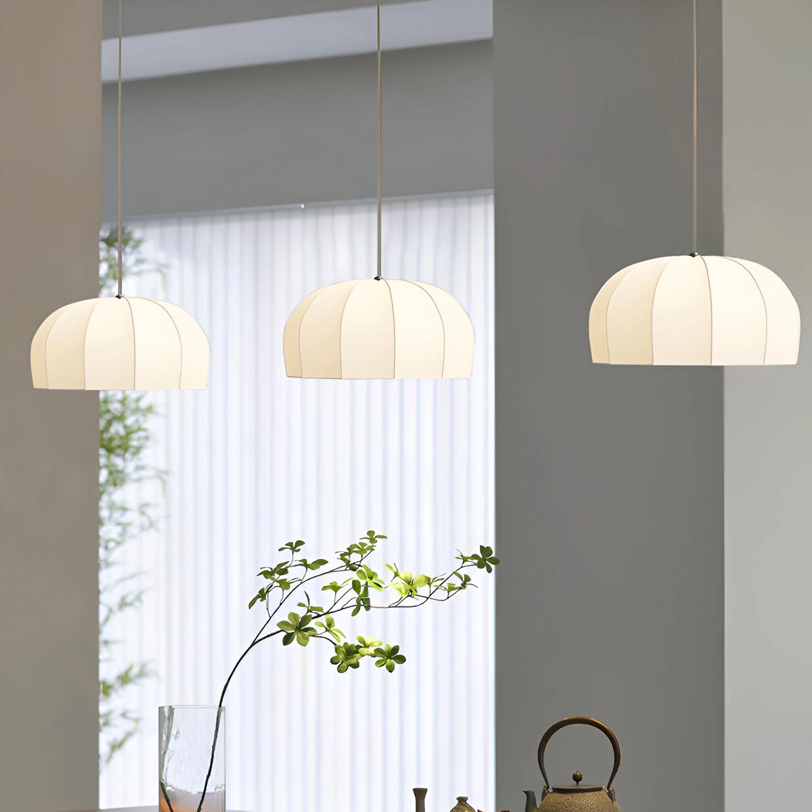 Yumèra - Japandi Moderne Handgemaakte Zijde Hanglamp - Image 10